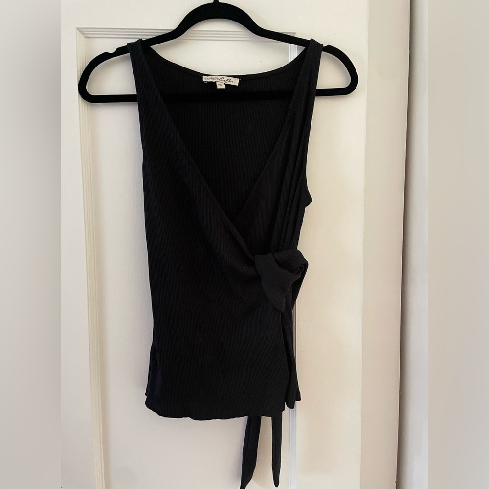 Express Black Ribbed Knit Top
